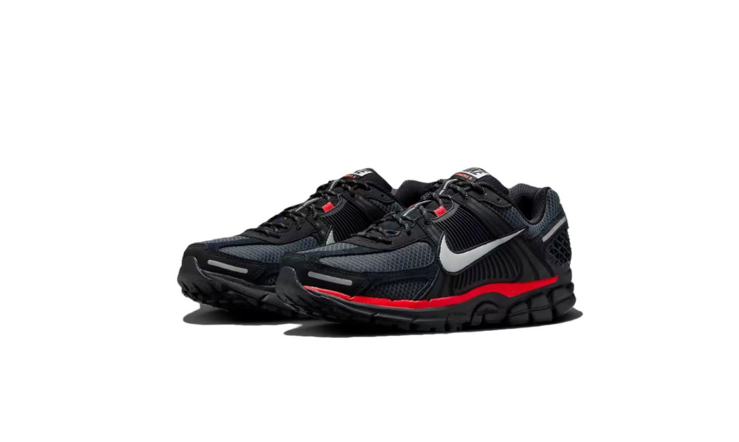 Nike Air Zoom Vomero 5 Running Shoes, Black and Red