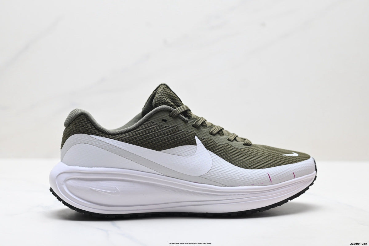 Nike Revolution 8 Olive Green and White Running Shoes