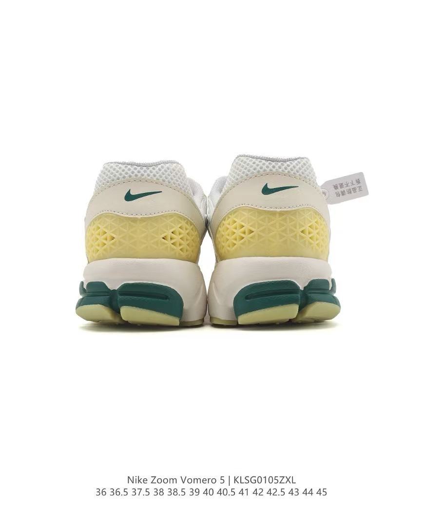 Nike Zoom Vomero 5 Sneakers, Light Grey and Yellow Green
