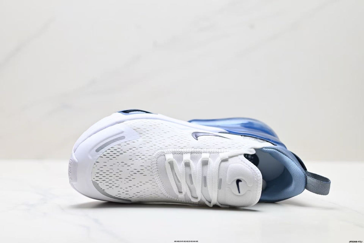 Nike Air Max 270 White and Deep Blue Sneakers