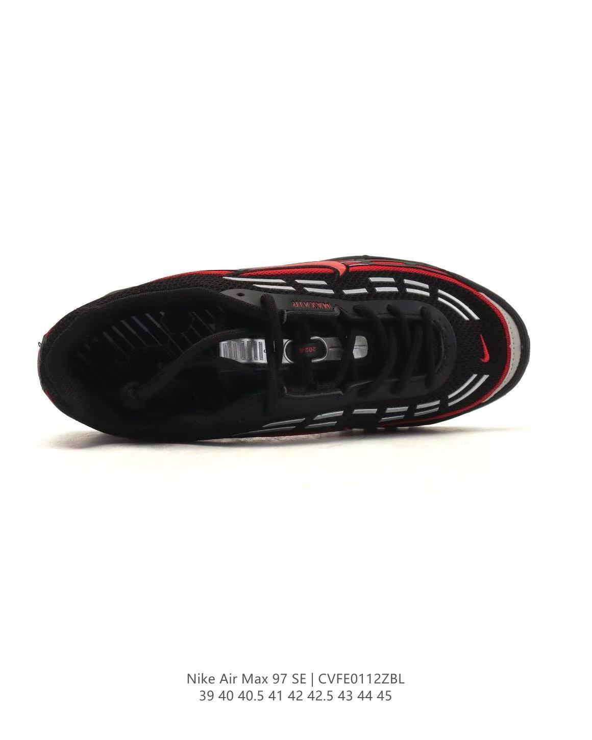 Nike Air Max 97 SE Black Red Sneakers CVFE0112ZBL