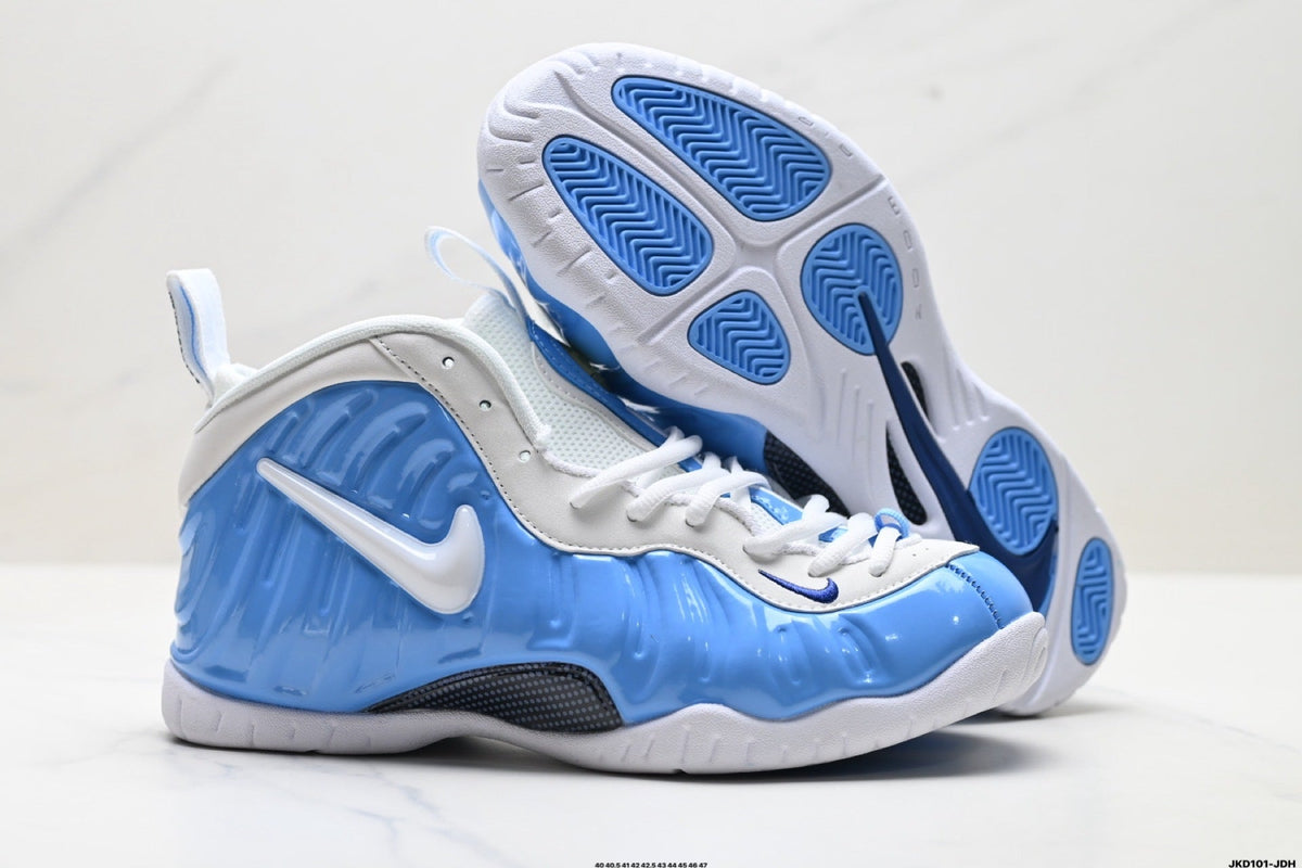 Nike Air Foamposite One Hardaway Blue and White Sneakers