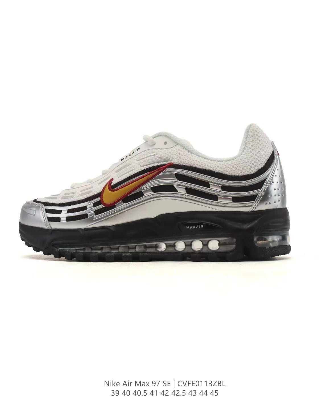 Nike Air Max 97 SE White Silver Gold Sneakers CVFF013ZBL