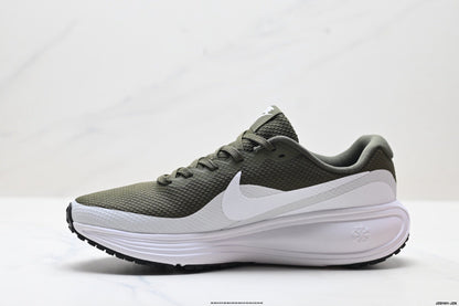 Nike Revolution 8 Olive Green and White Running Shoes