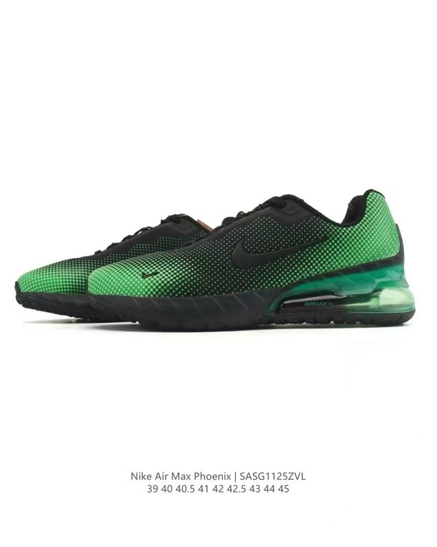 Nike Air Max Phoenix Black and Green Sneakers SAG112ZVL