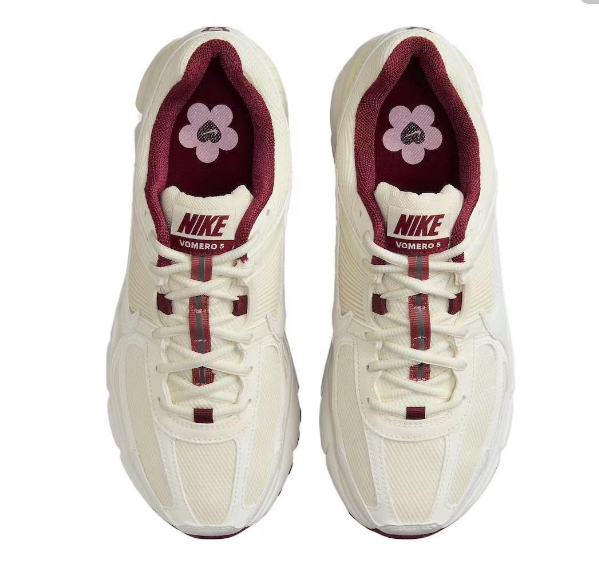 Nike Zoom Vomero 5 Sneakers in Sail and Burgundy