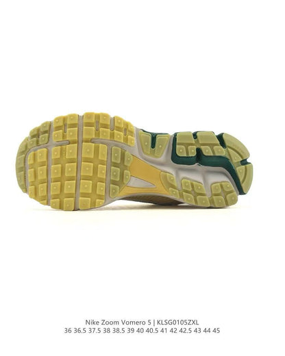 Nike Zoom Vomero 5 Sneakers, Light Grey and Yellow Green