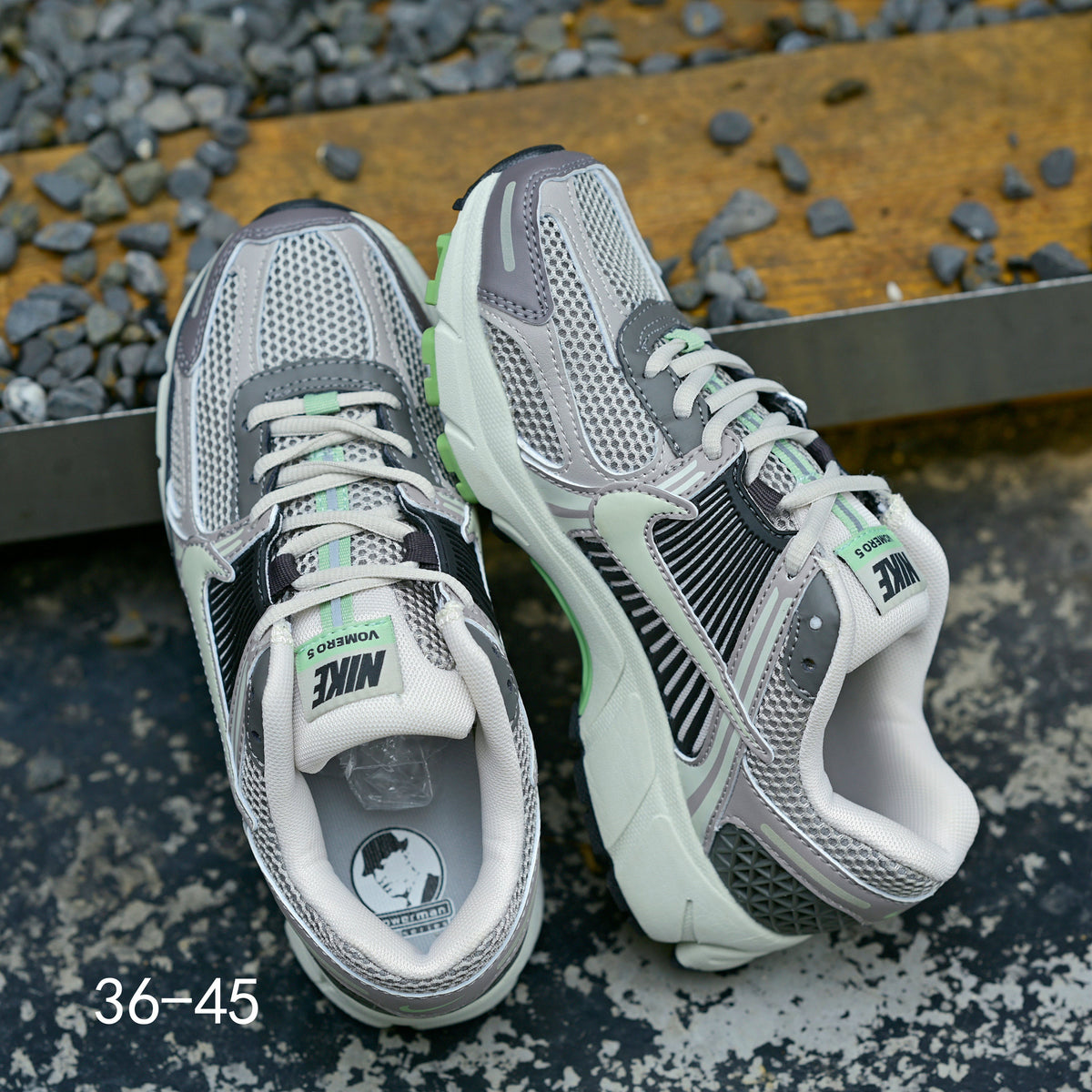 Nike Air Zoom Vomero 5 Sneakers in Gray and Volt Green