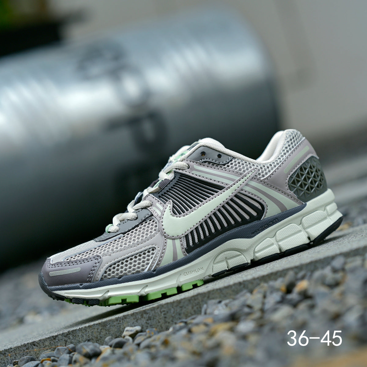 Nike Air Zoom Vomero 5 Sneakers in Gray and Volt Green