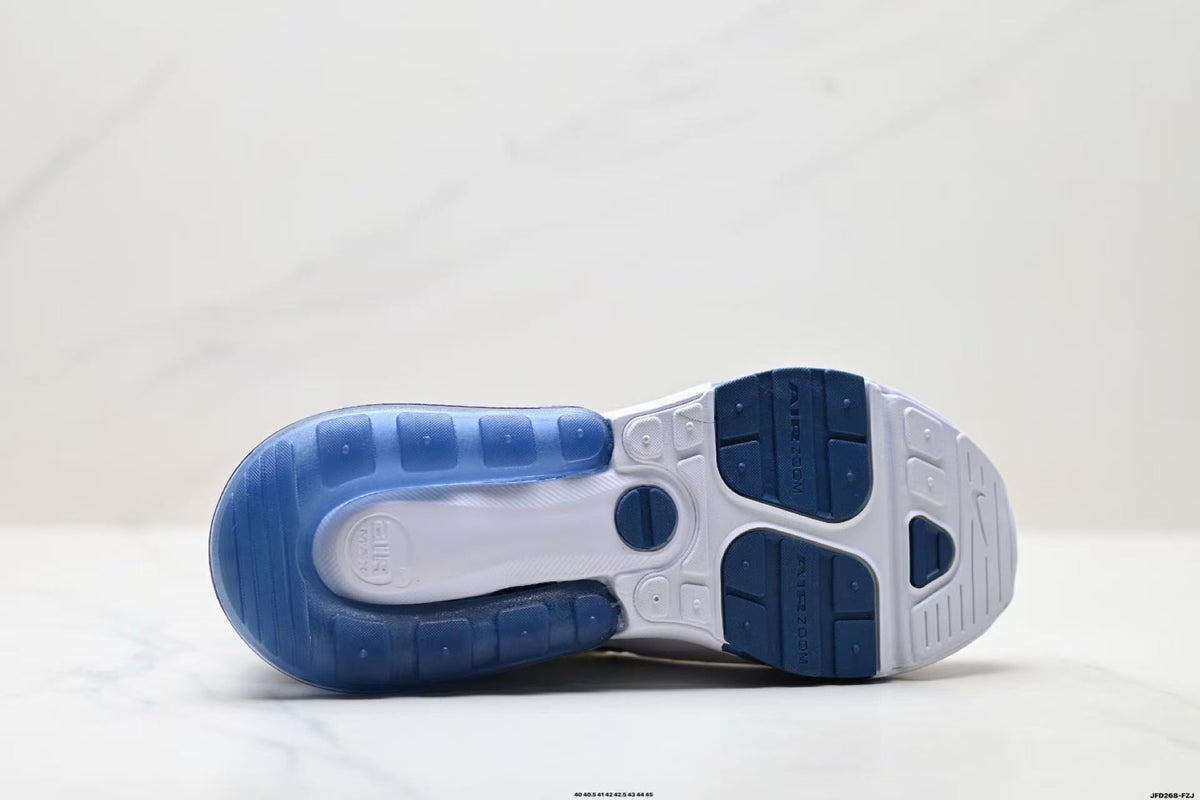 Nike Air Max 270 White and Deep Blue Sneakers