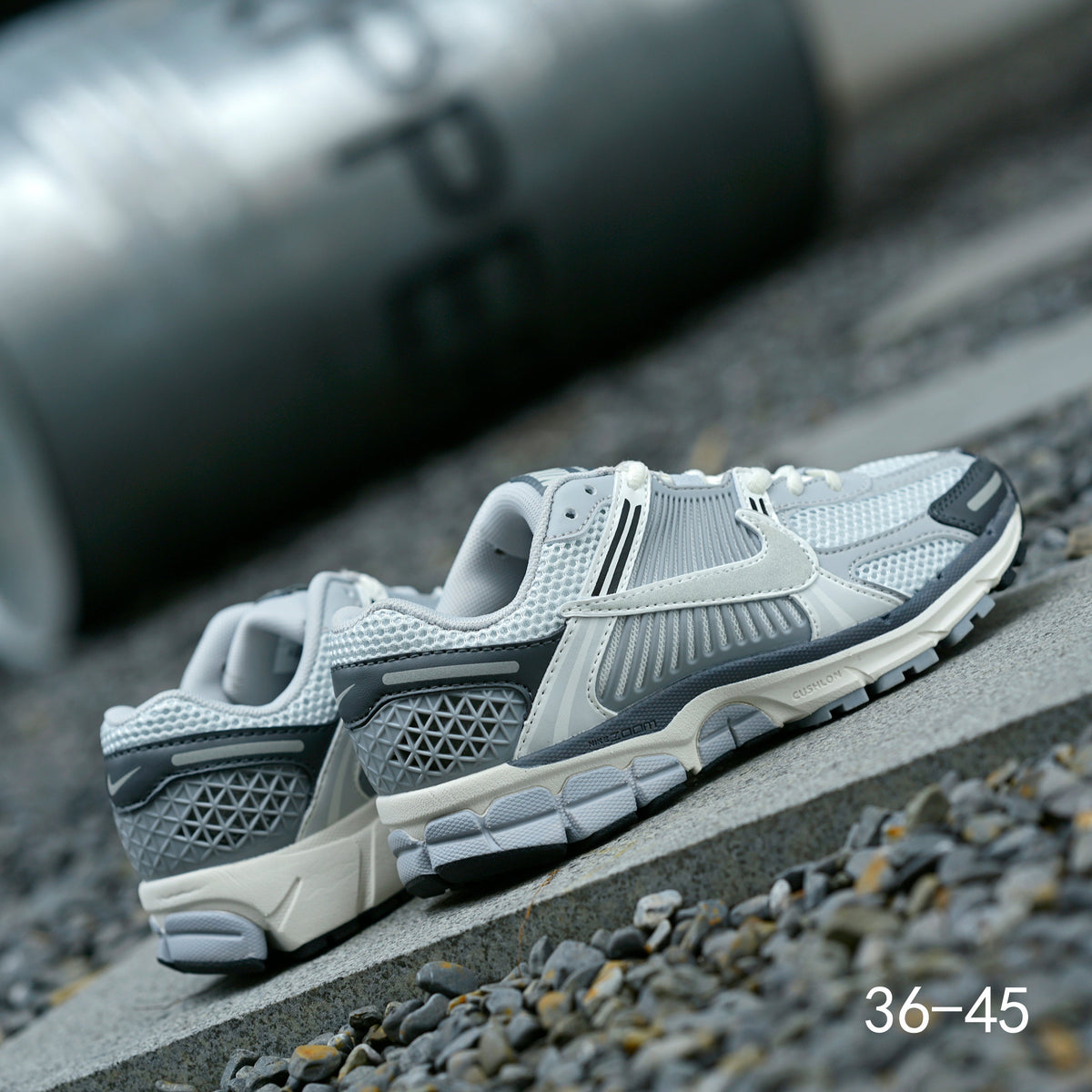 Nike Air Zoom Vomero 5 Sneakers in Light Gray and Navy