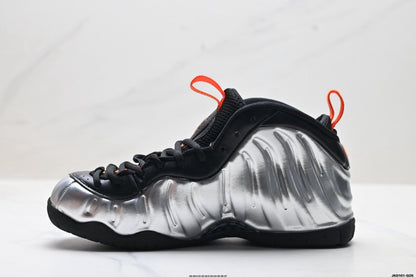 Nike Air Foamposite Max Sneakers Black Silver Orange