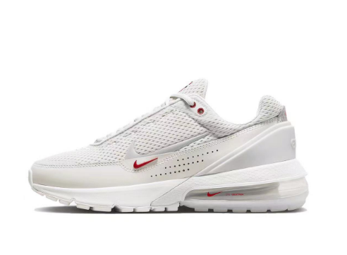Nike White Grey Red Mesh Sneakers