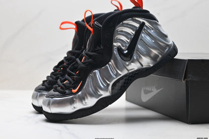 Nike Air Foamposite Max Sneakers Black Silver Orange