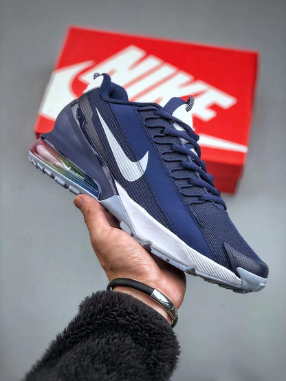 Nike Air Max 270 React Sneakers in Navy and White