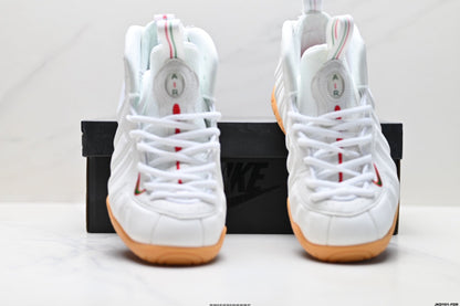 Nike Air Penny Foamposite Sneakers White and Gum
