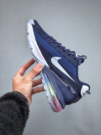 Nike Air Max 270 React Sneakers in Navy and White