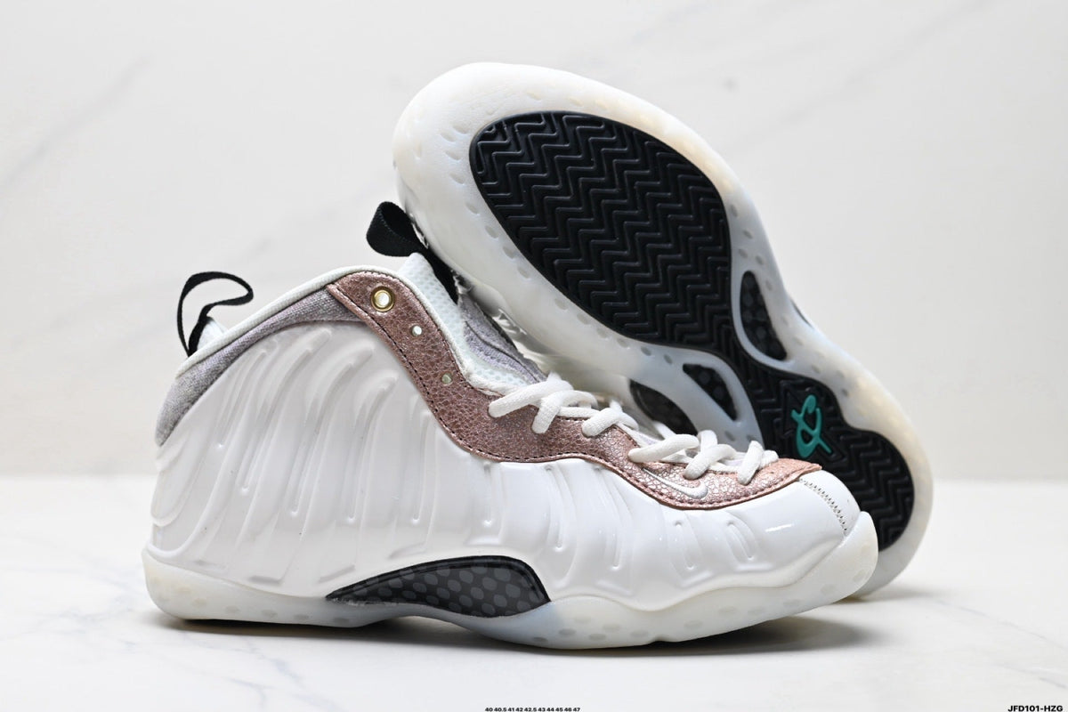 Nike Air Foamposite Penny Hardaway White and Rose High-Top Sneakers