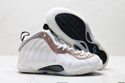 Nike Air Foamposite Penny Hardaway White and Rose High-Top Sneakers