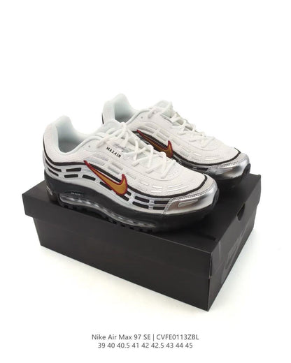 Nike Air Max 97 SE White Silver Gold Sneakers CVFF013ZBL
