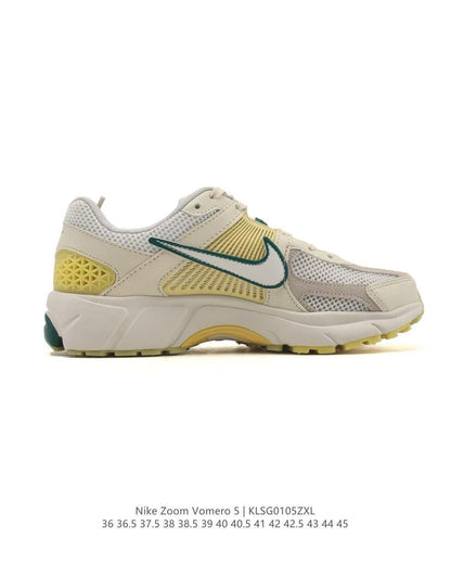 Nike Zoom Vomero 5 Sneakers, Light Grey and Yellow Green
