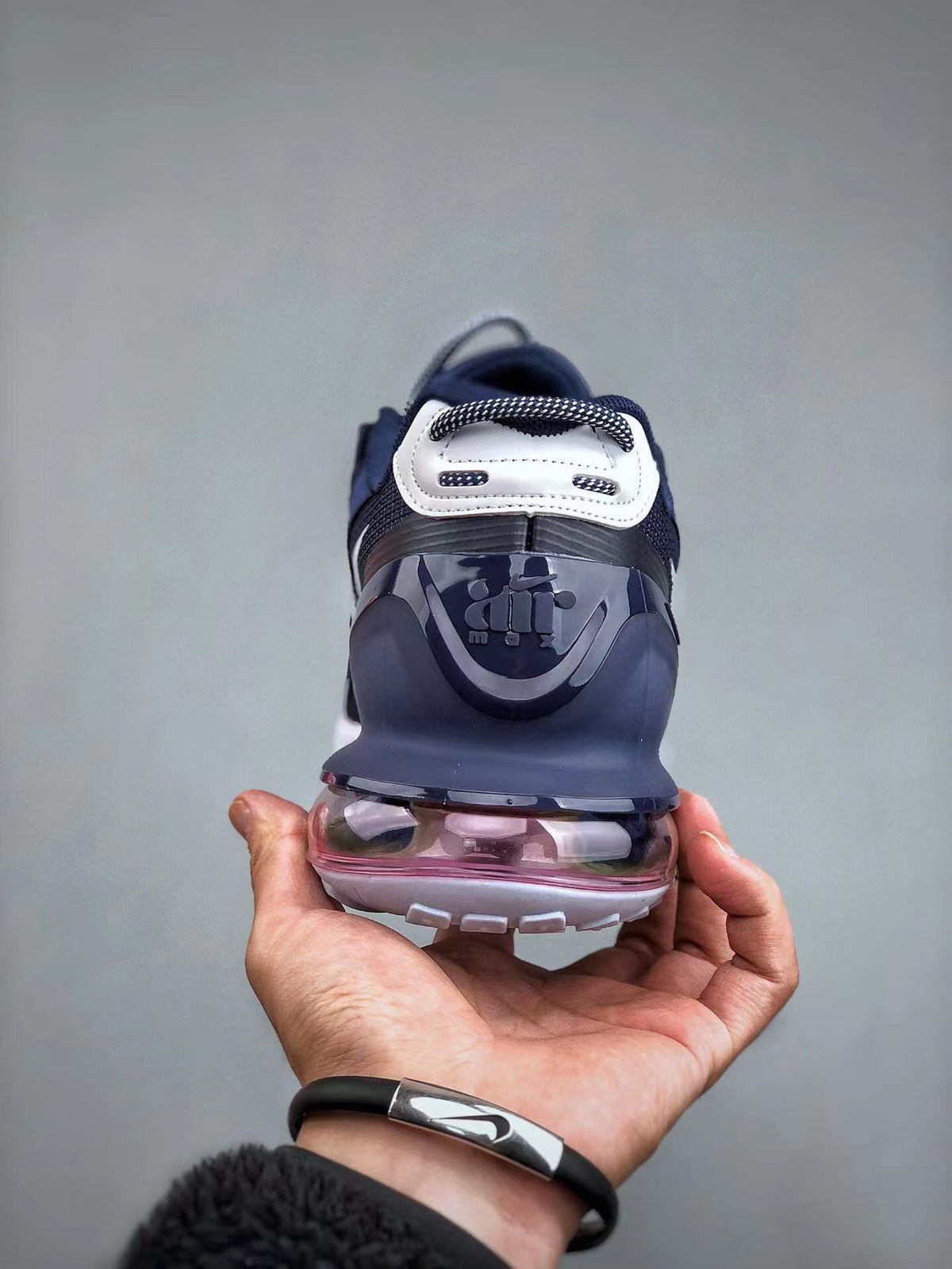 Nike Air Max 270 React Sneakers in Navy and White