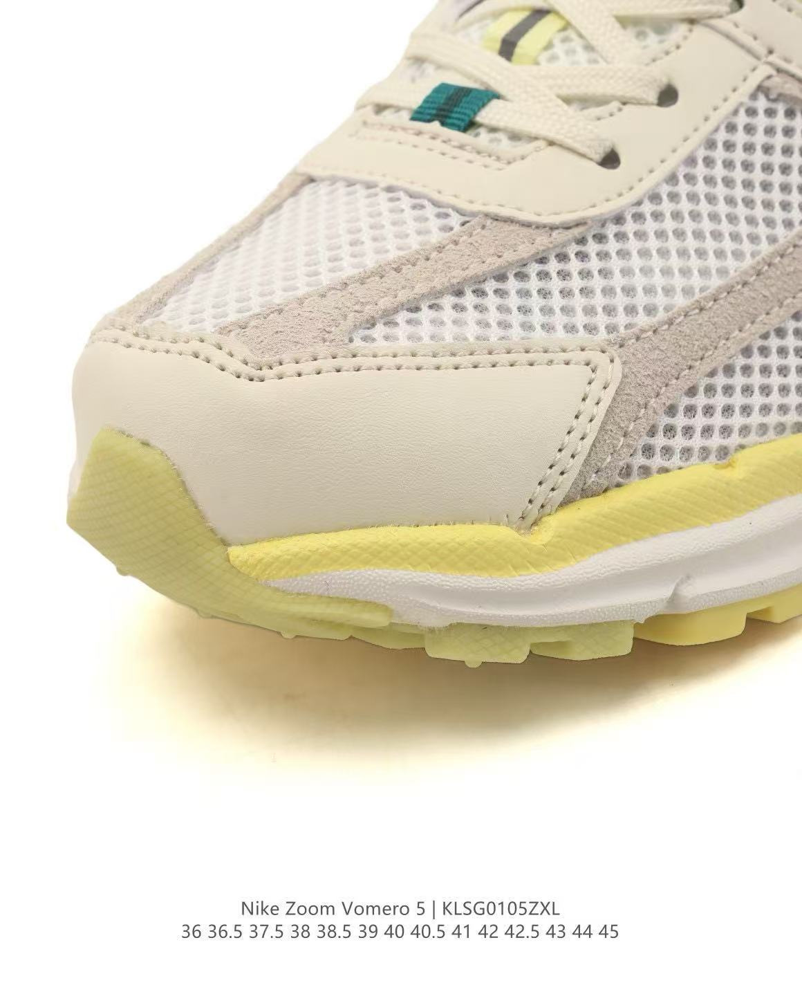 Nike Zoom Vomero 5 Sneakers, Light Grey and Yellow Green