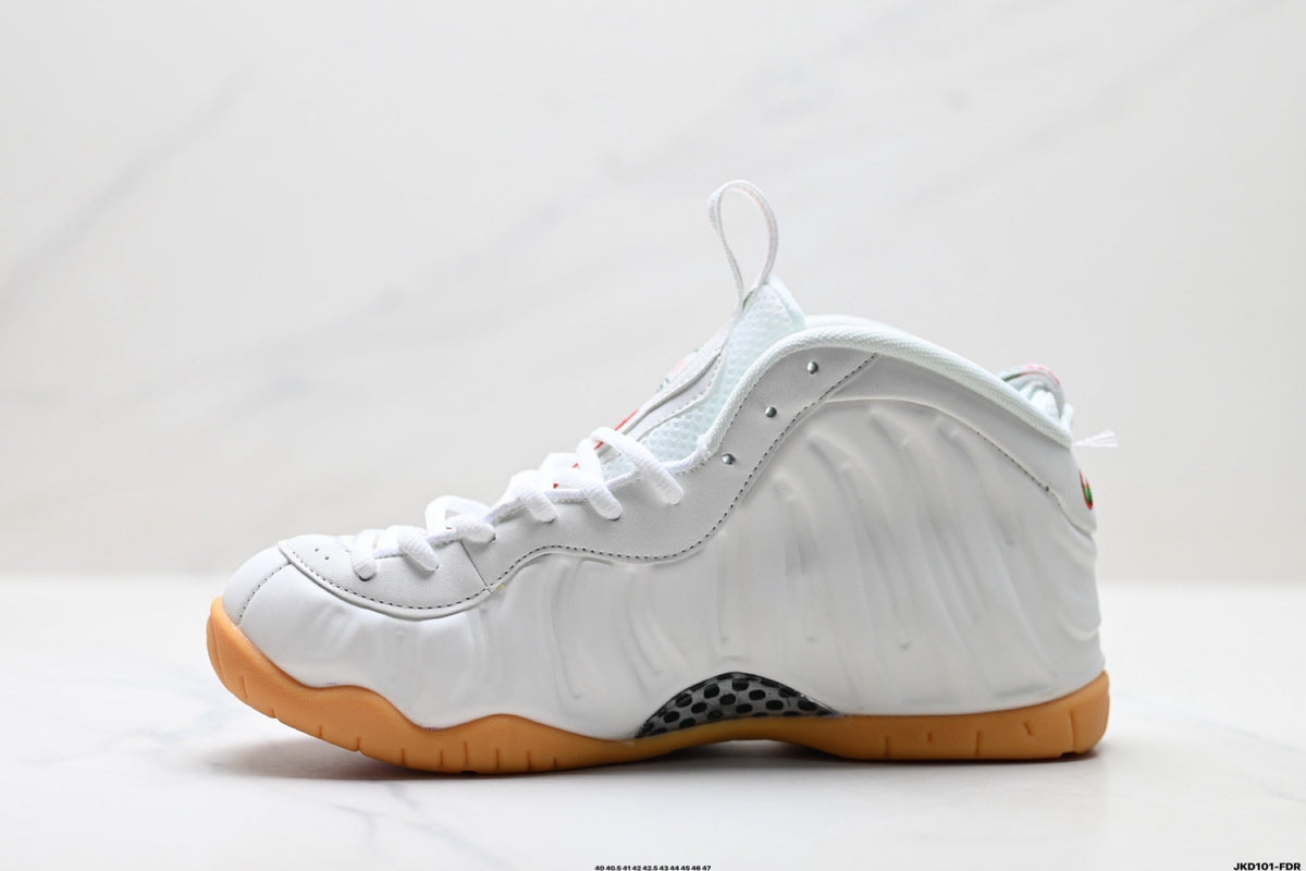 Nike Air Penny Foamposite Sneakers White and Gum