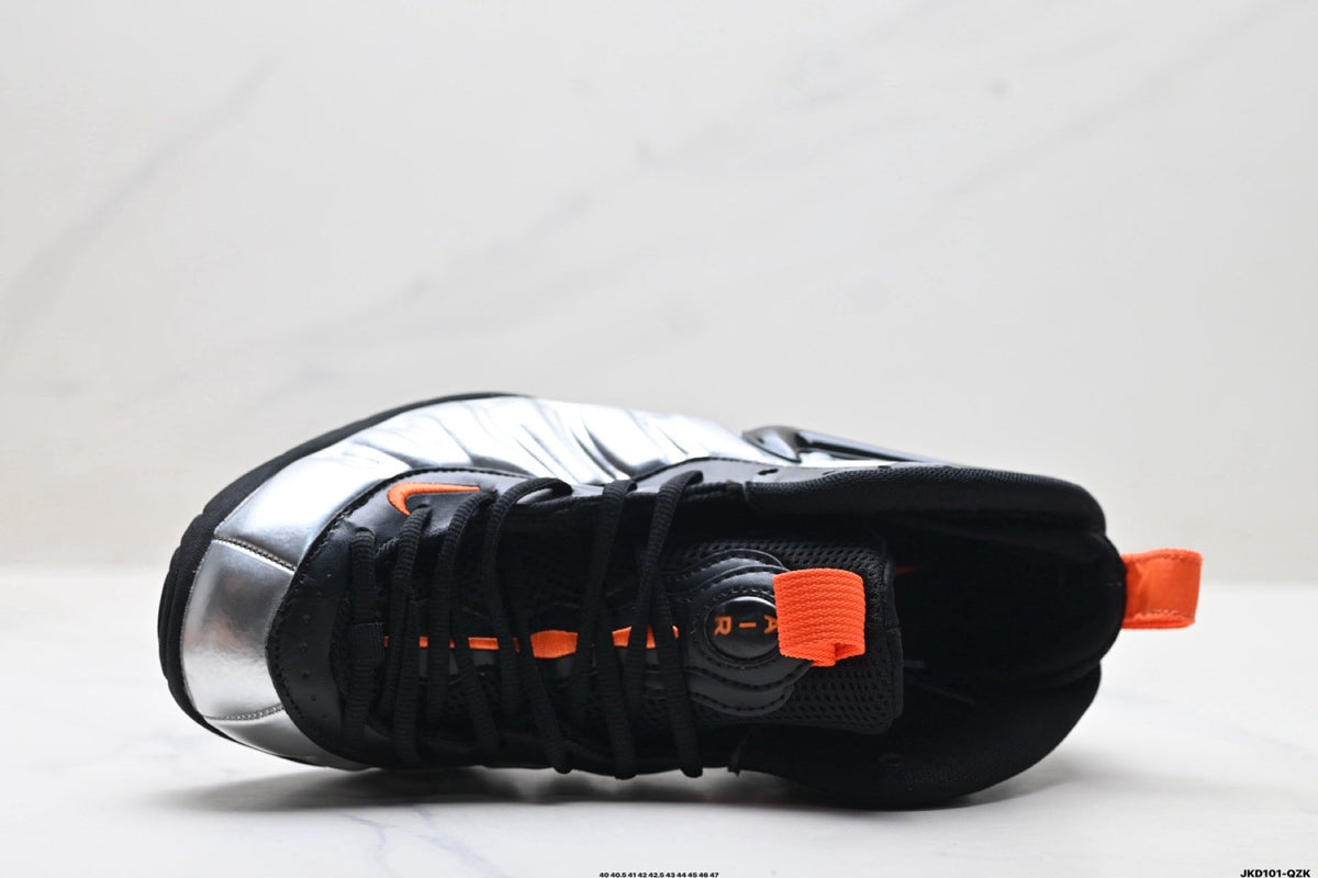 Nike Air Foamposite Max Sneakers Black Silver Orange