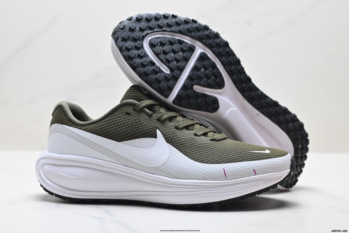 Nike Revolution 8 Olive Green and White Running Shoes
