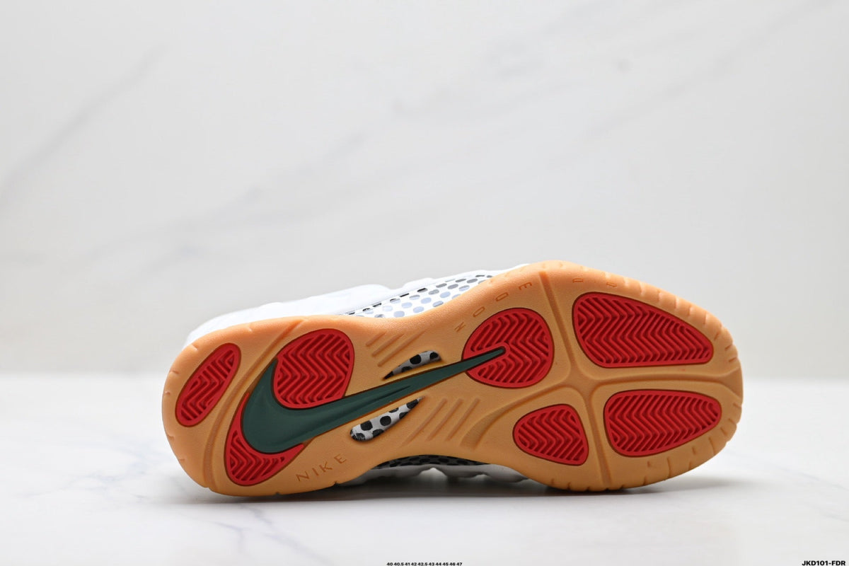 Nike Air Penny Foamposite Sneakers White and Gum