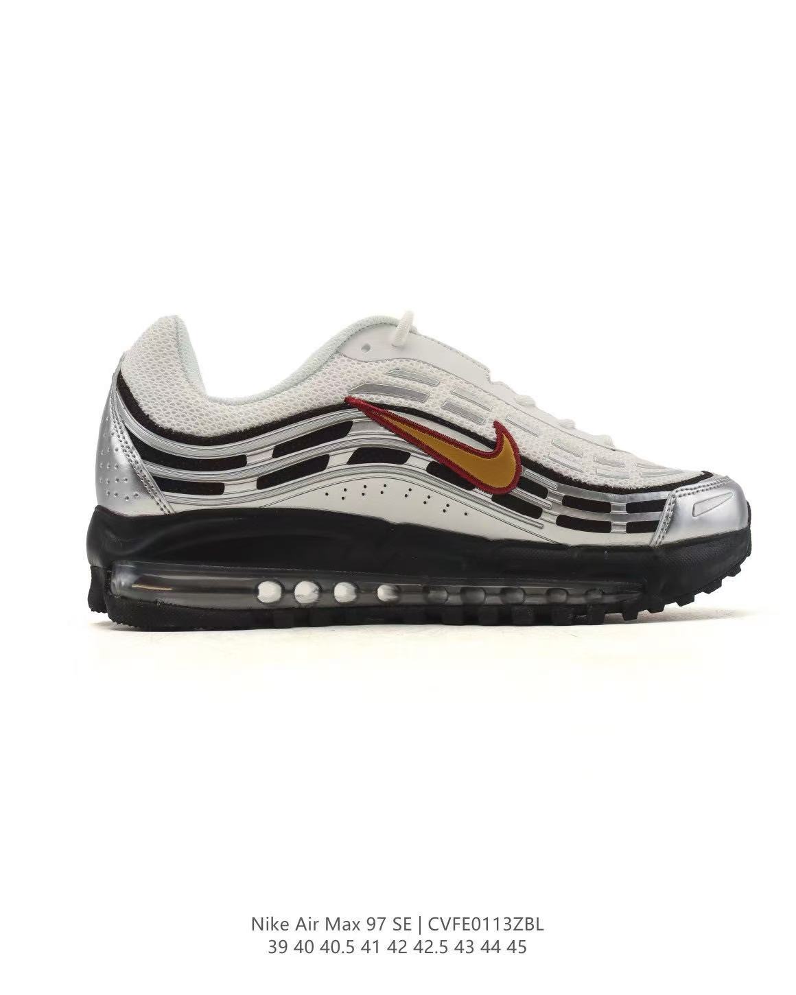 Nike Air Max 97 SE White Silver Gold Sneakers CVFF013ZBL
