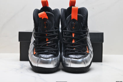 Nike Air Foamposite Max Sneakers Black Silver Orange