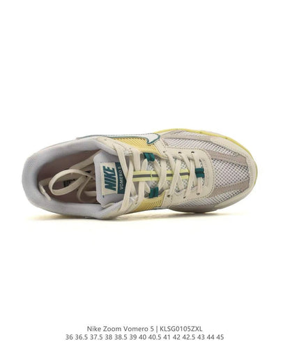 Nike Zoom Vomero 5 Sneakers, Light Grey and Yellow Green