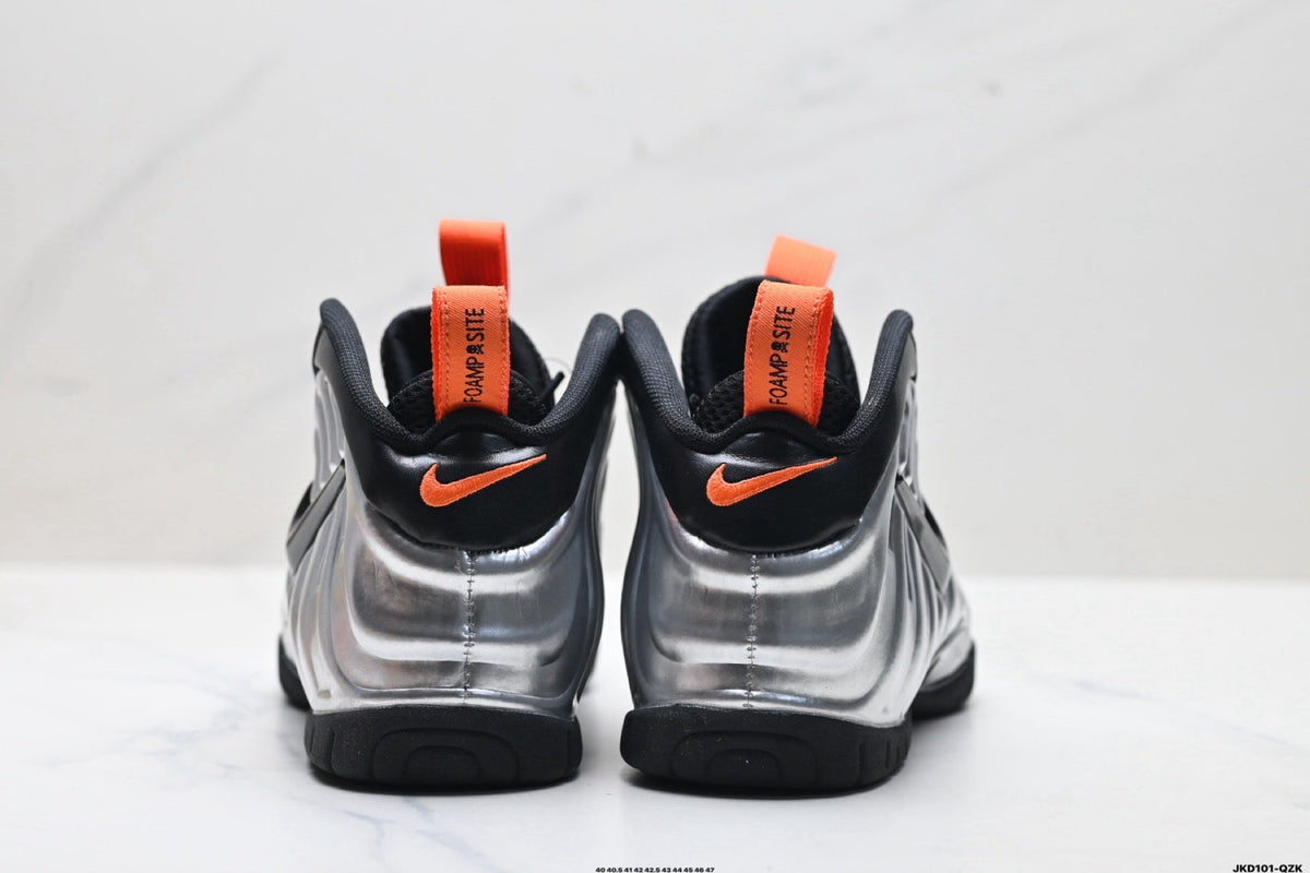 Nike Air Foamposite Max Sneakers Black Silver Orange
