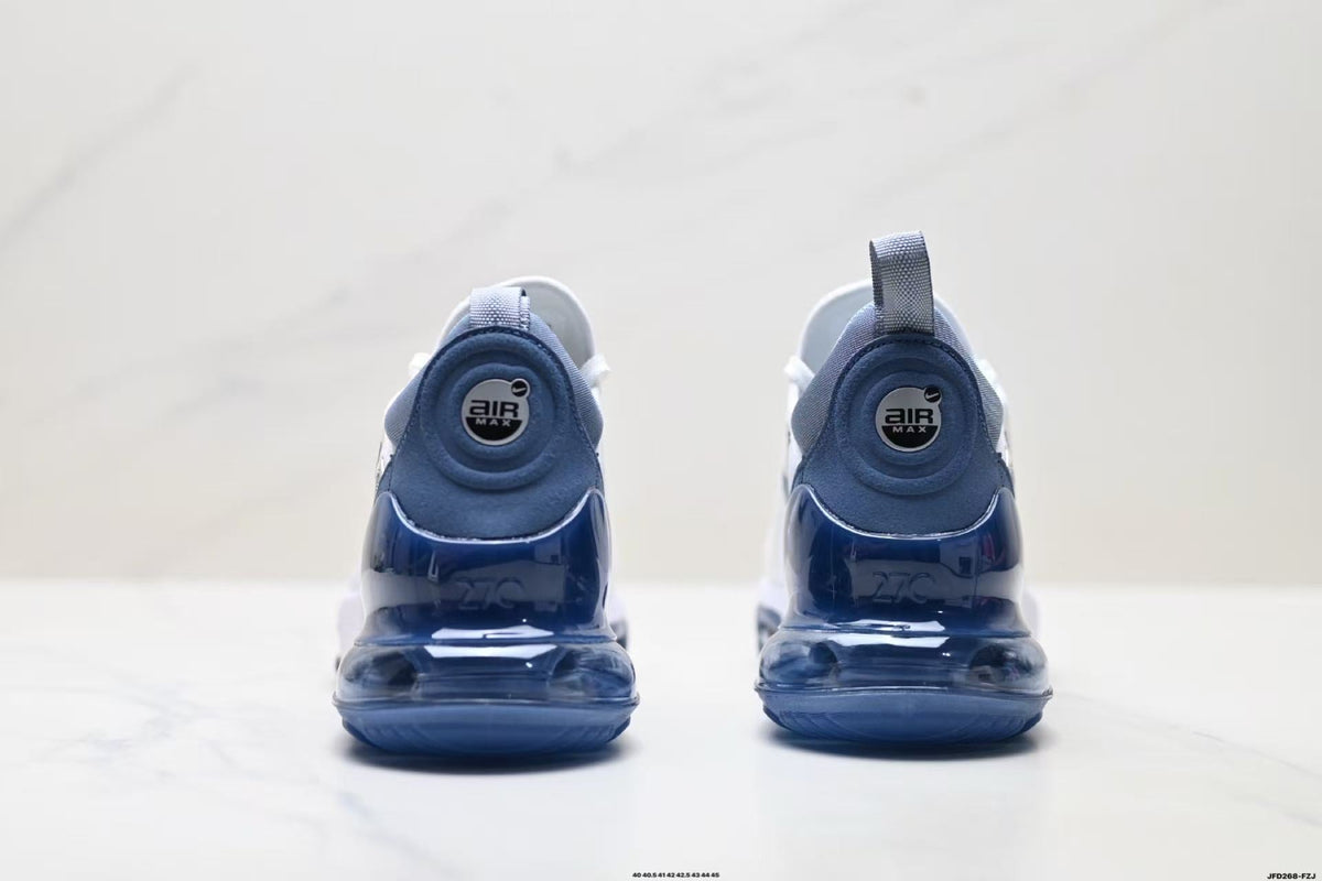 Nike Air Max 270 White and Deep Blue Sneakers