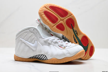 Nike Air Penny Foamposite Sneakers White and Gum