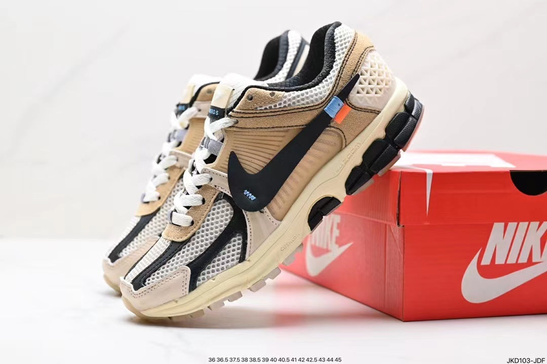 Nike Air Zoom Vomero 5 Running Shoes in Tan and Black