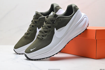 Nike Revolution 8 Olive Green and White Running Shoes