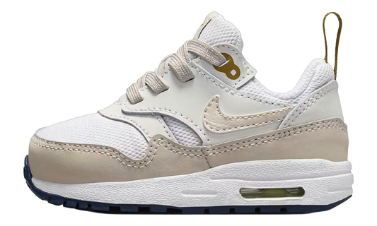 Air Max 1 EasyOn Infant "White Bronzine Midnight Navy Light Orewood Brown (I)" DZ3309 103