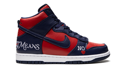 SB Dunk High "Supreme - By Any Means - Navy/Red" DN3741 600